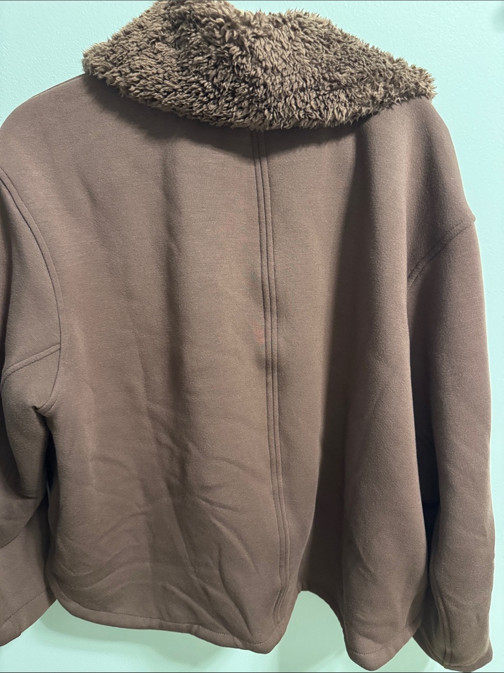 Athleta Chocolate Brown Zip-Up Jacket with Sherpa Collar - Picture 8 of 9